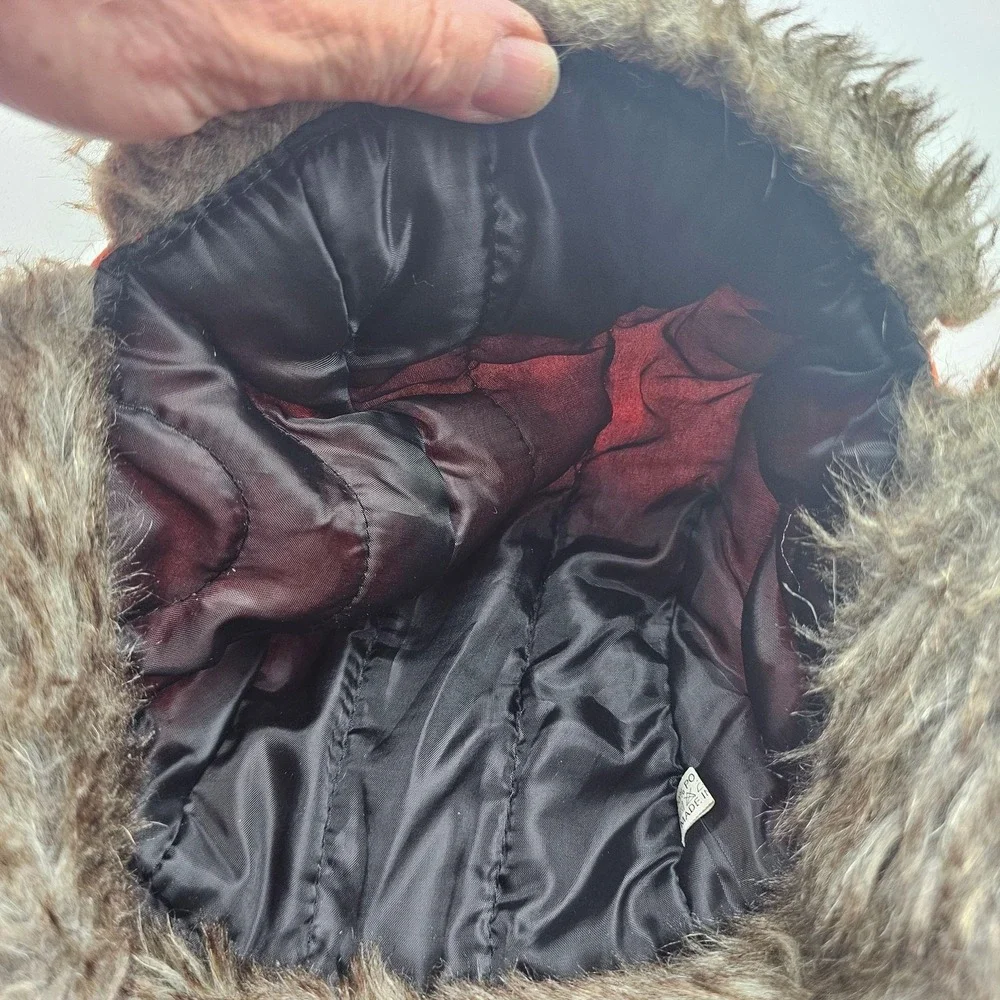 Blaze Orange Hat Trapper Faux Fur Ear Flap Winter Hunting One Size Mens Outdoor